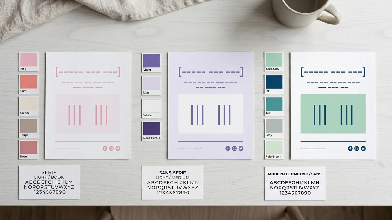 Social Media Manager Kit product preview showing separate brand looks for client content