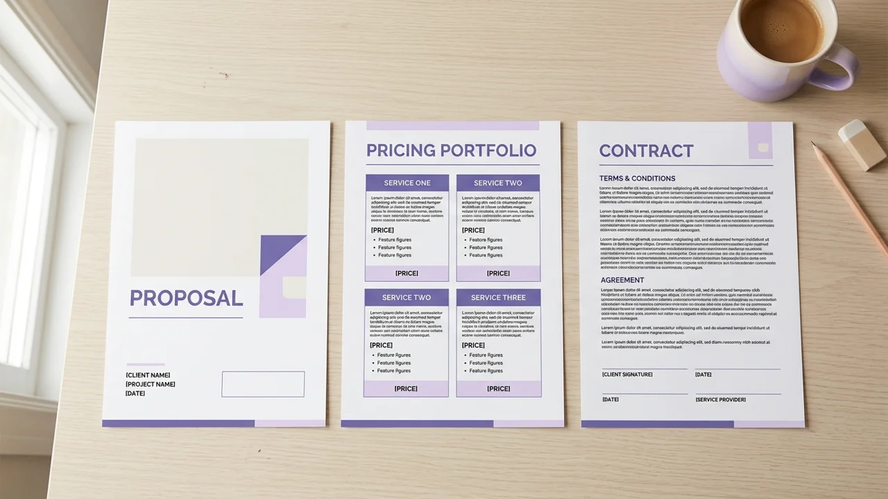 Social Media Manager Kit product preview showing the client paperwork files